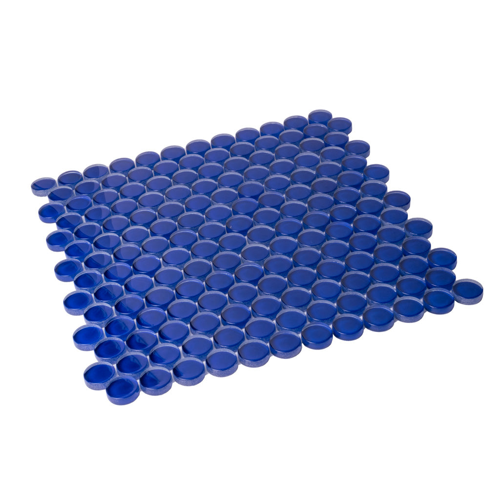 Cobalt Blue 12 x 12 Glossy Glass Mosaic Tile