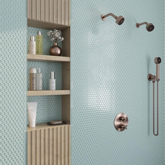 Blizzard Blue 12 x 12 Glossy Glass Mosaic Tile - Sample