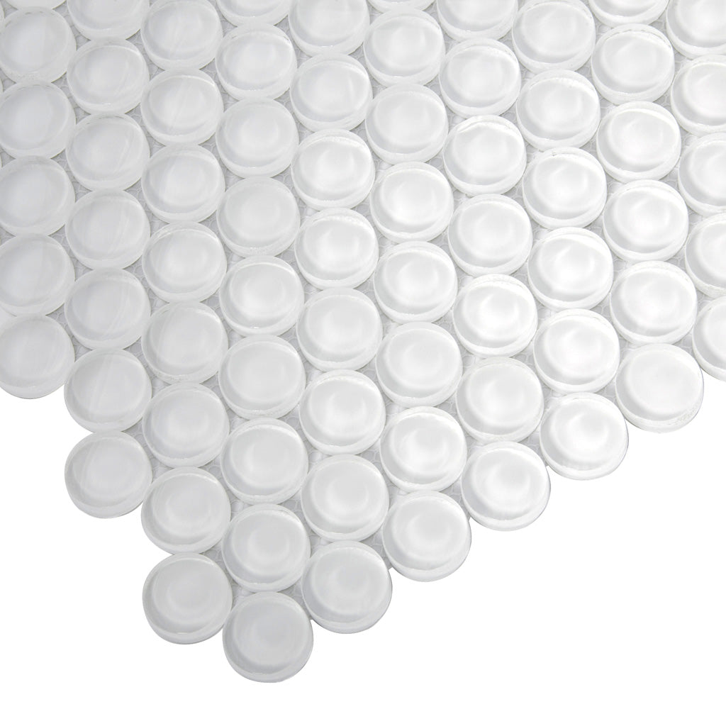 White 12 x 12 Glossy Glass Mosaic Tile