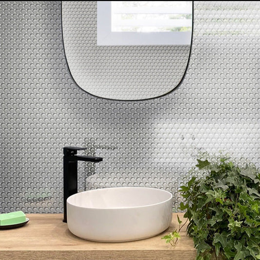 Beige 12 x 12 Glossy Glass Mosaic Tile - Sample