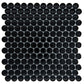 Black 12 x 12 Glossy Glass Mosaic Tile