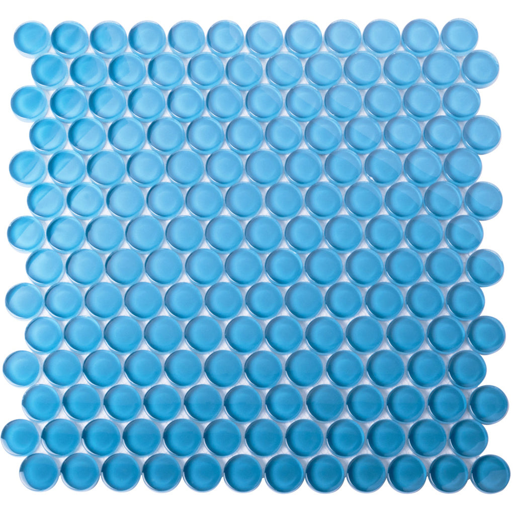 Cerulean Blue 12 x 12 Glossy Glass Mosaic Tile