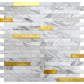 White and Gold 10 x 12 Polished PVC Peel and Stick Tile