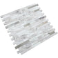 White and Silver 10 x 12 Polished PVC Peel and Stick Tile