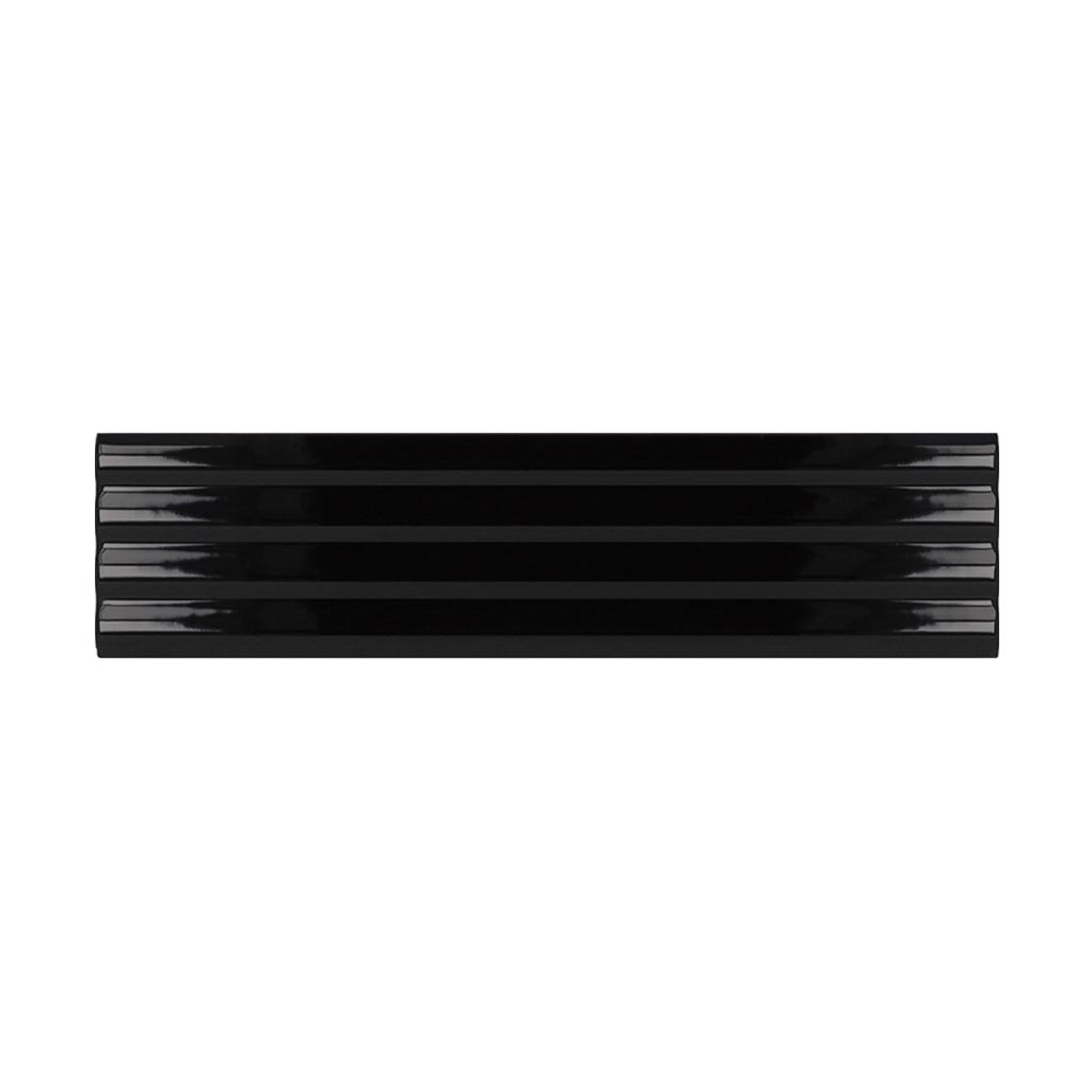 Black 2 x 8 Glossy Ceramic Subway Deco Tile