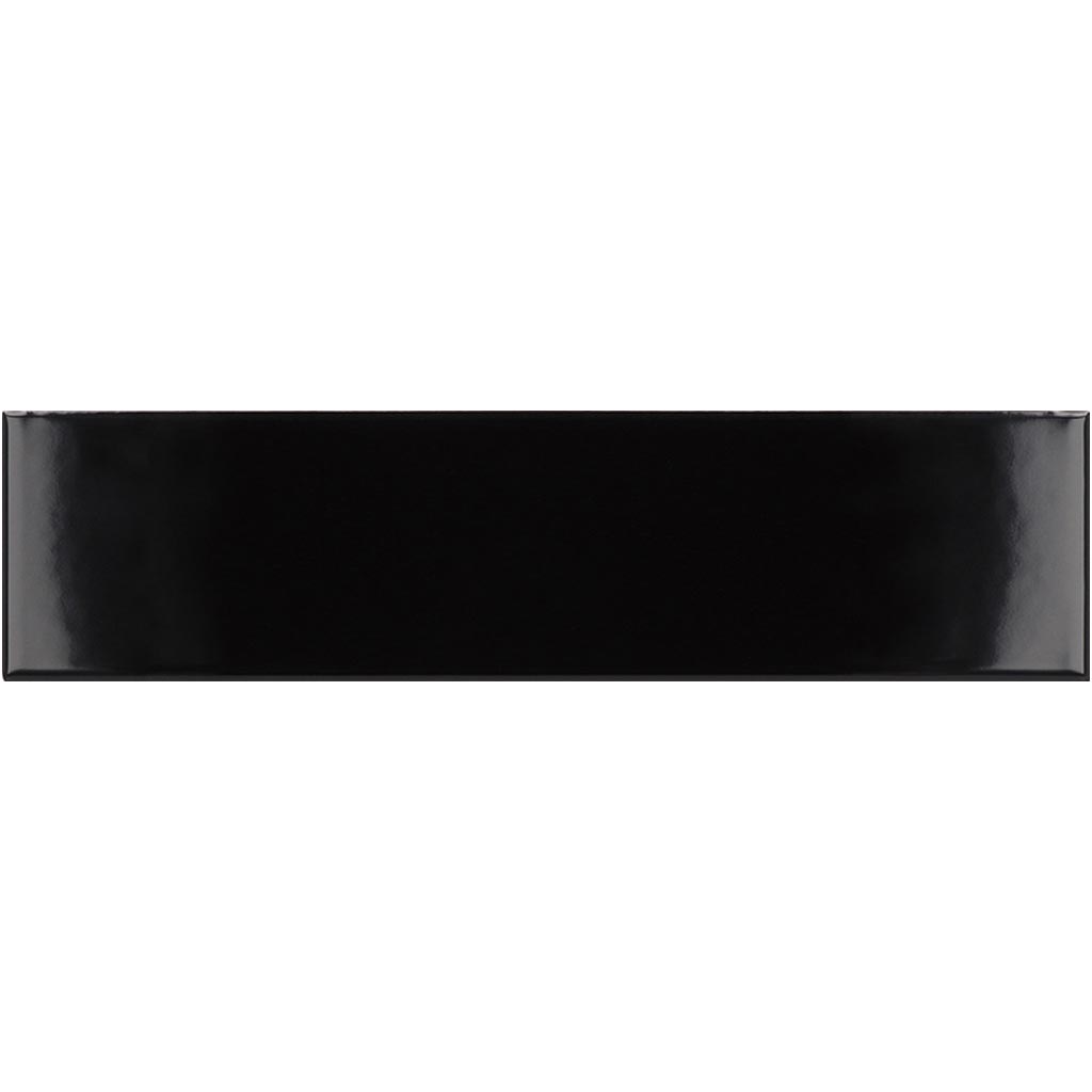 Black 2 x 8 Glossy Ceramic Subway Tile