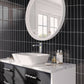 Black 2 x 8 Glossy Ceramic Subway Tile