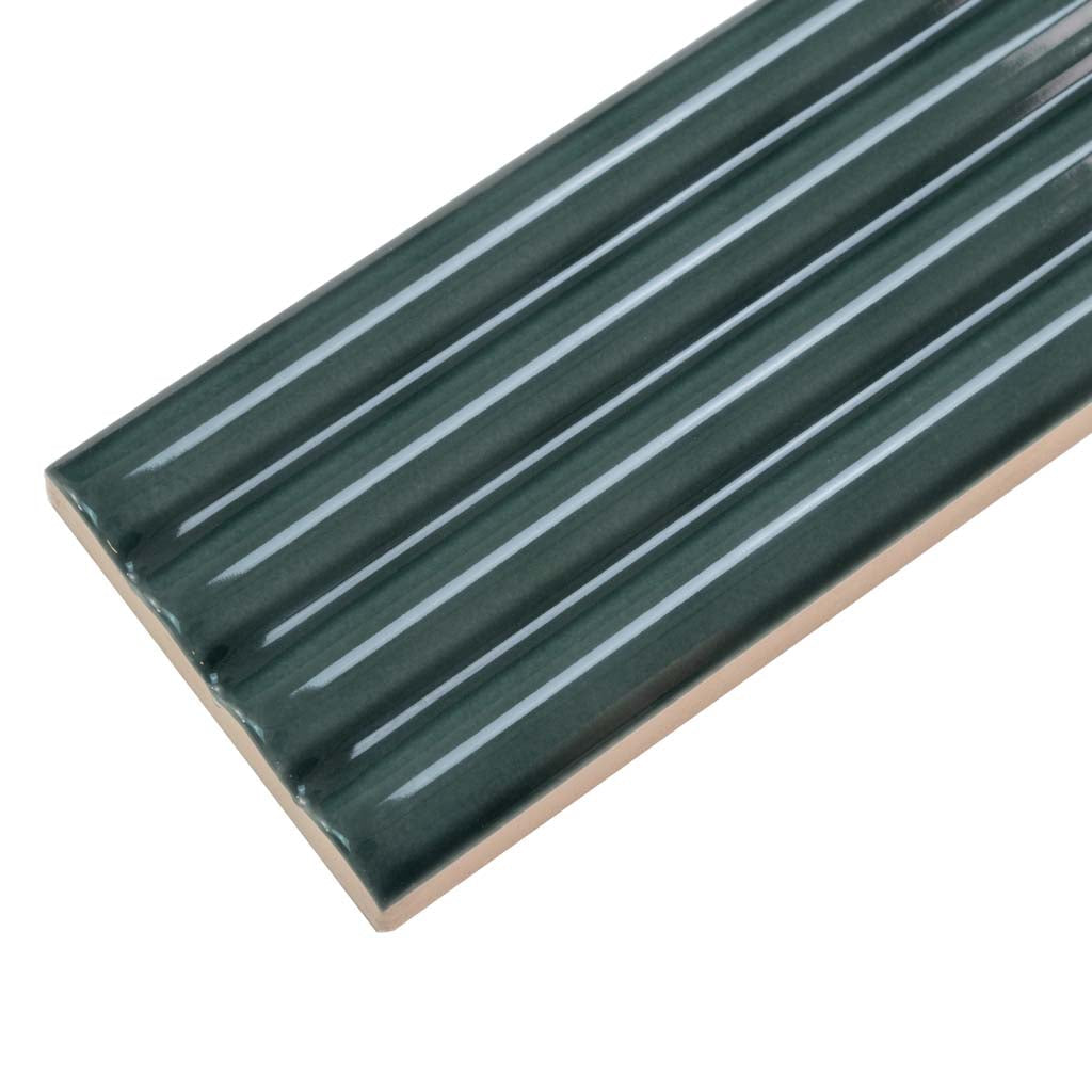 Green 2 x 8 Glossy Ceramic Subway Deco Tile