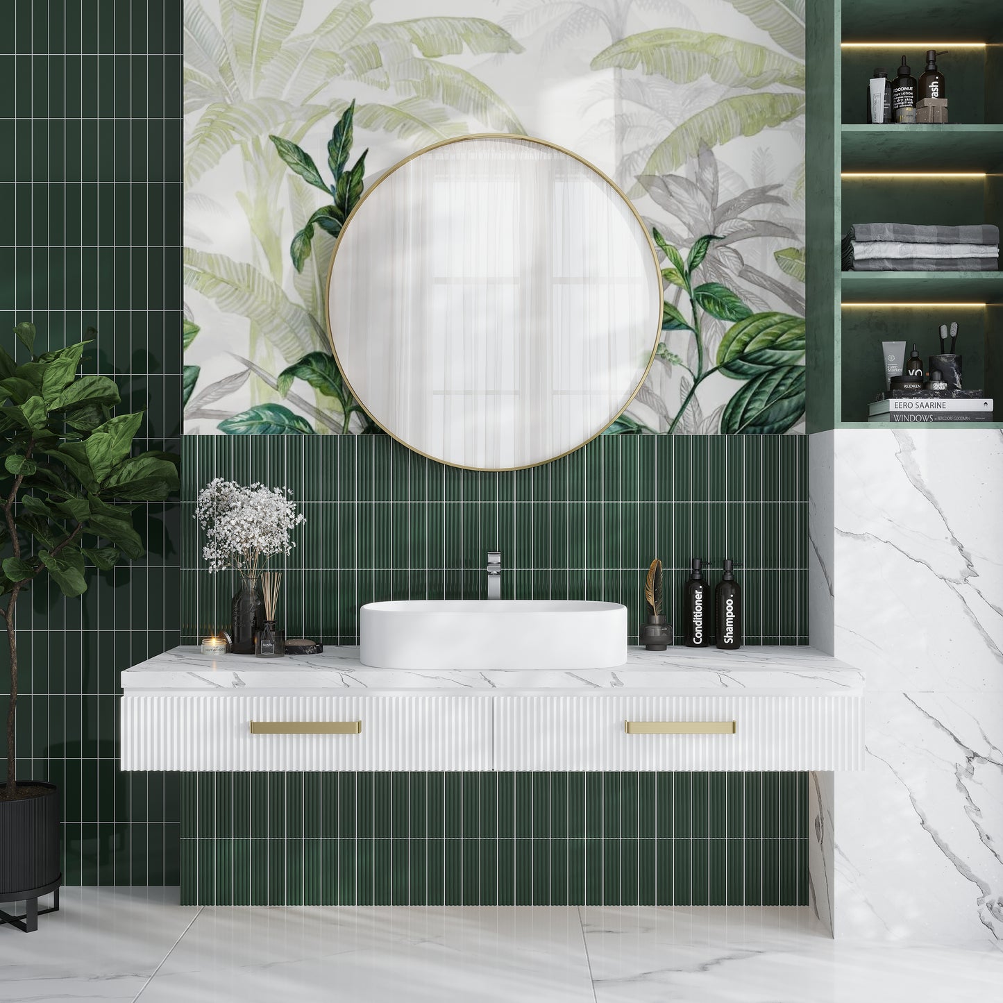 Green 2 x 8 Glossy Ceramic Subway Deco Tile