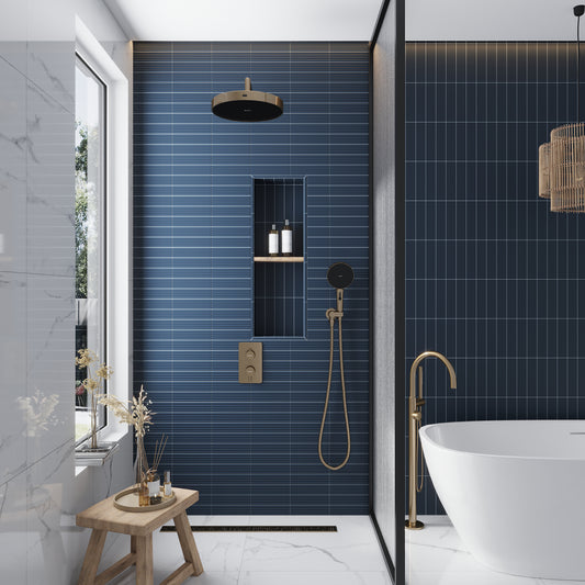 Blue 2 x 8 Matte Ceramic Subway Tile