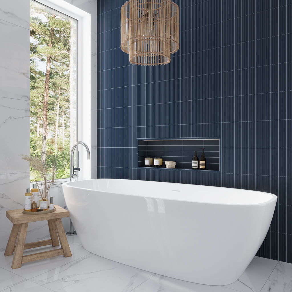 Blue 2 x 8 Matte Ceramic Subway Tile