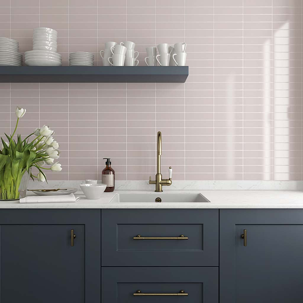 Pink  2 x 8 Glossy Ceramic Subway Tile