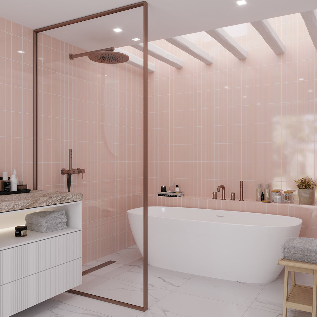 Pink  2 x 8 Glossy Ceramic Subway Tile