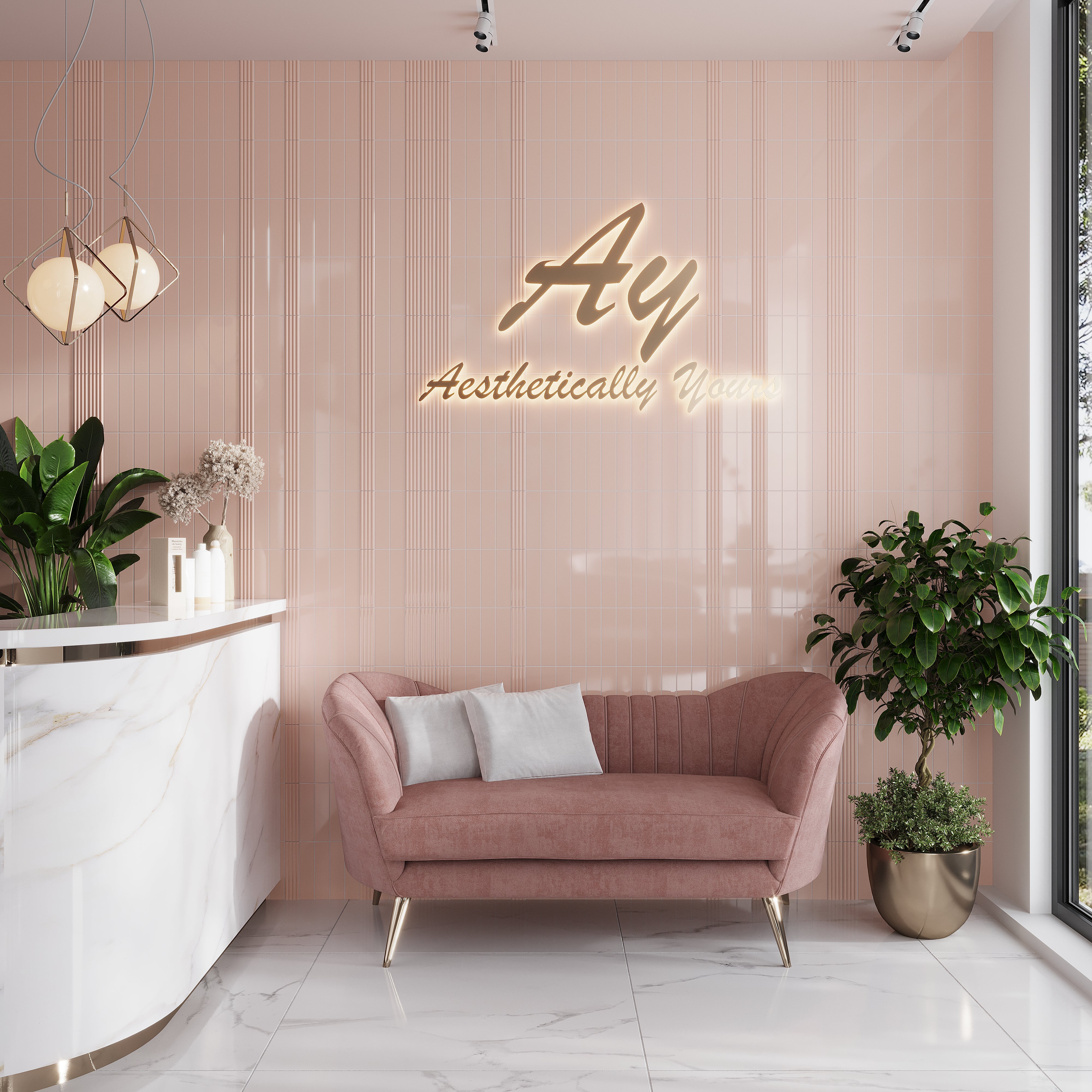Pink 2 x 8 Glossy Ceramic Subway Deco Tile – Tiletopia