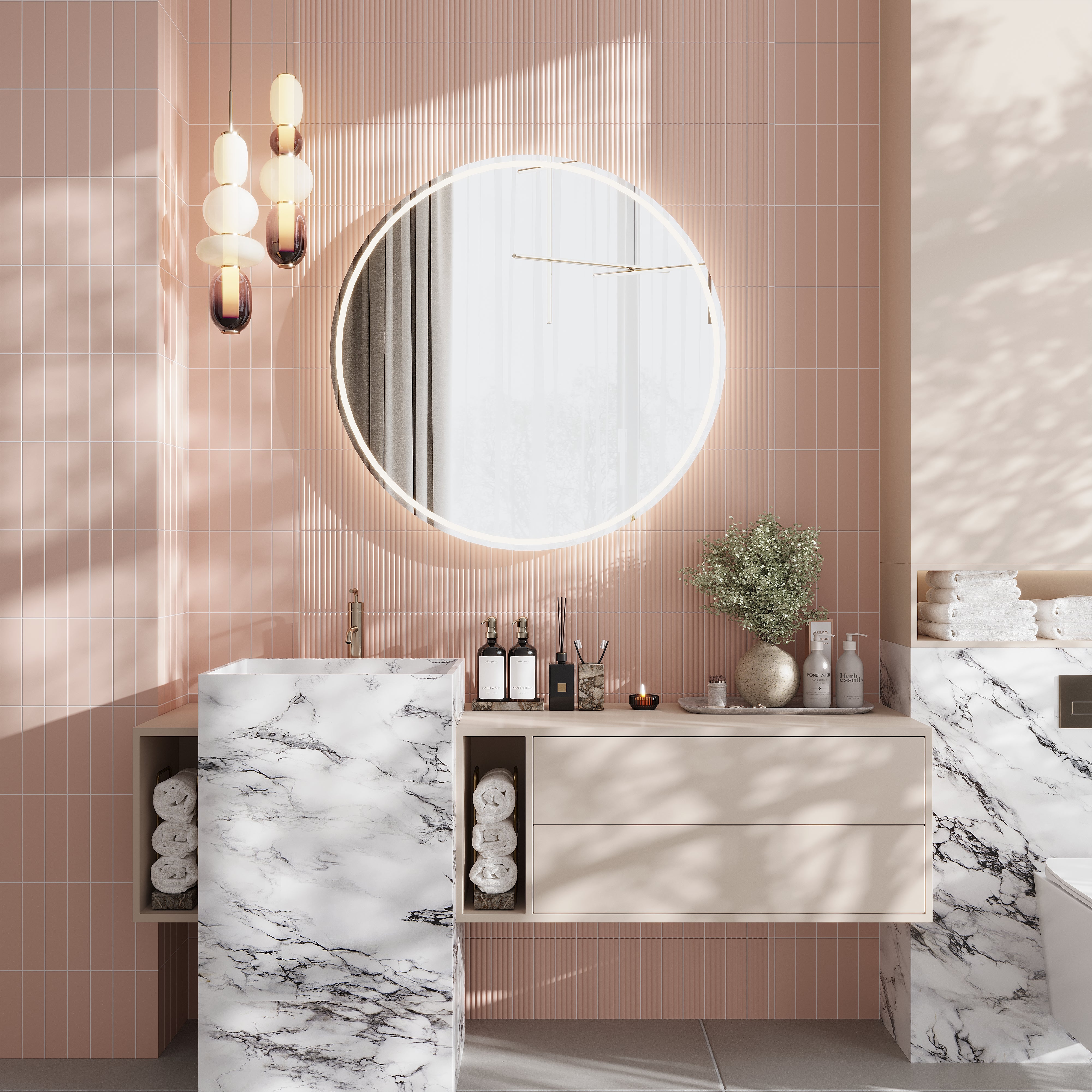 Pink 2x8 Matte Ceramic Subway Tile for Kitchen & Bathroom Walls