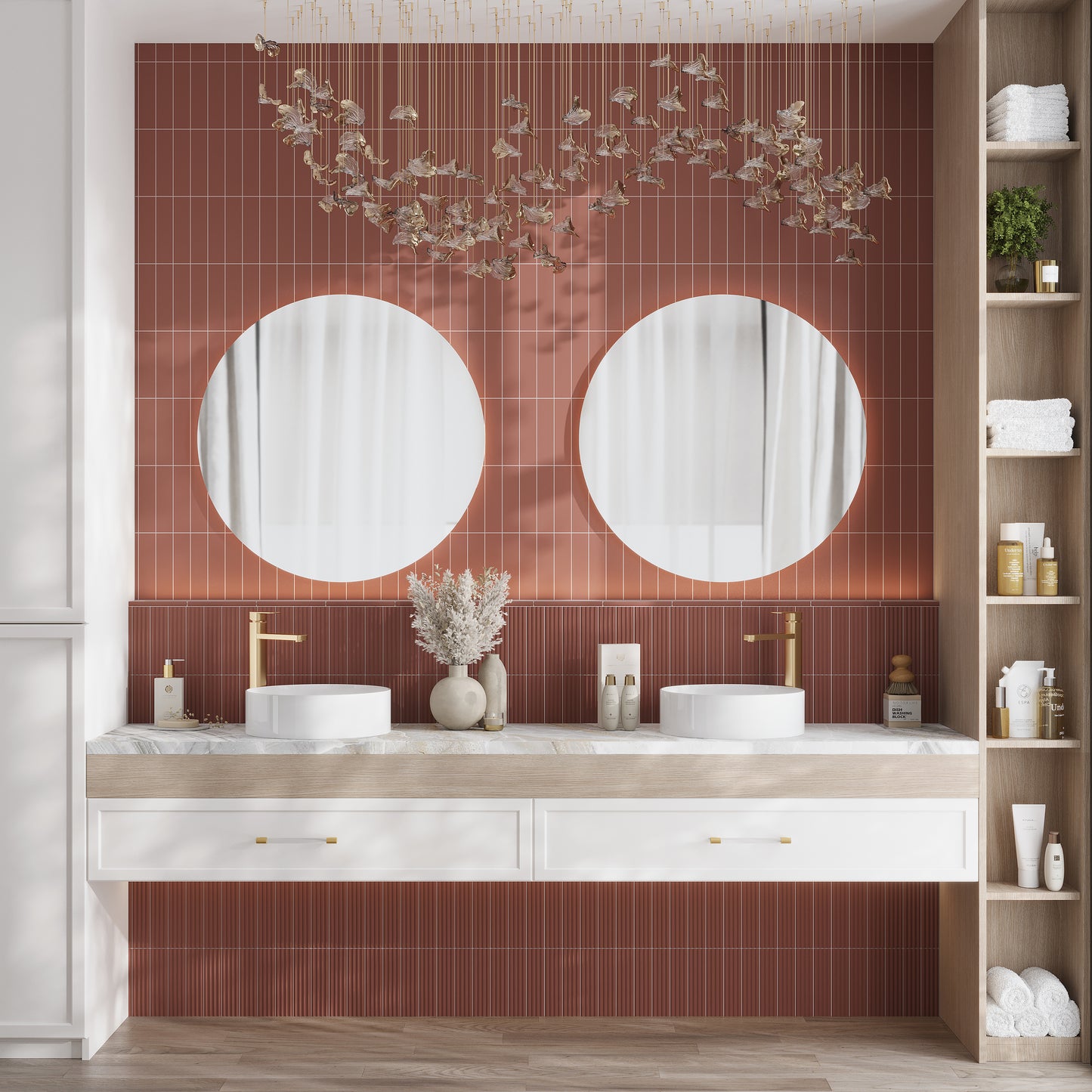 Red 2 x 8 Matte Ceramic Subway Tile - Sample