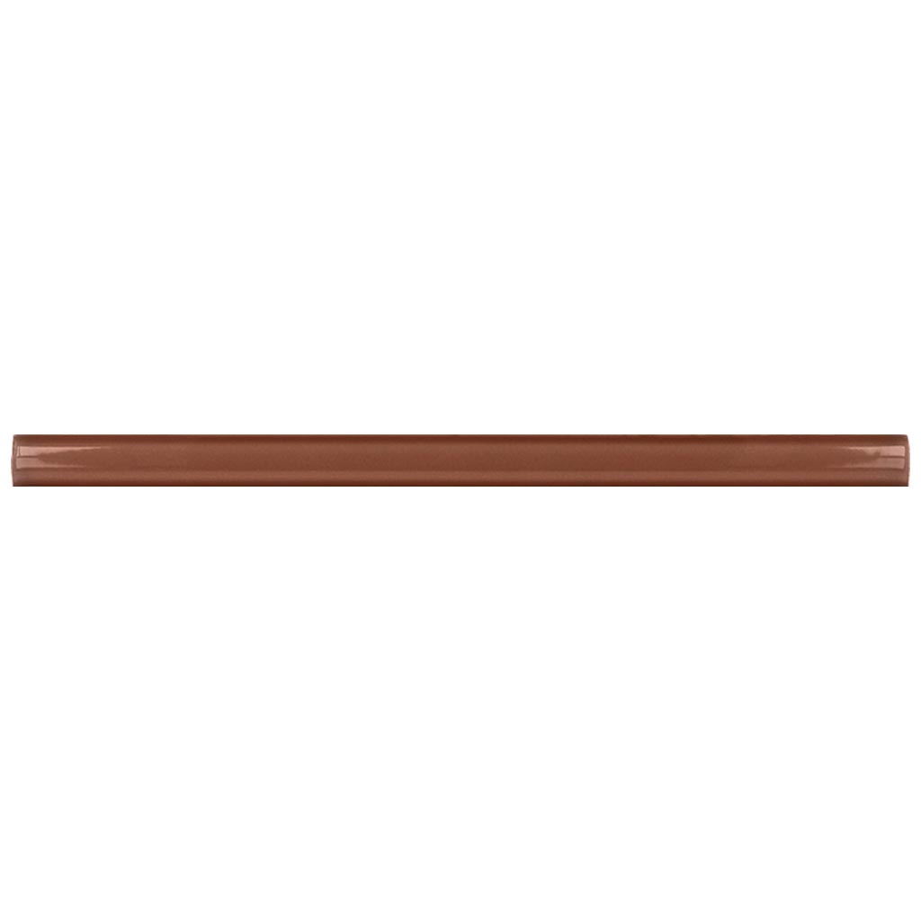 Red glossy ceramic pencil trim tile 0.5x8 inch for wall and floor edging
