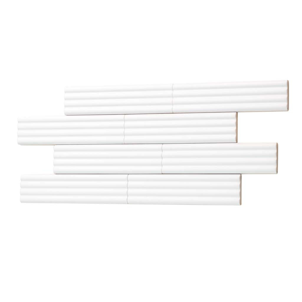 White 2 x 8 Matte Ceramic Subway Deco Tile