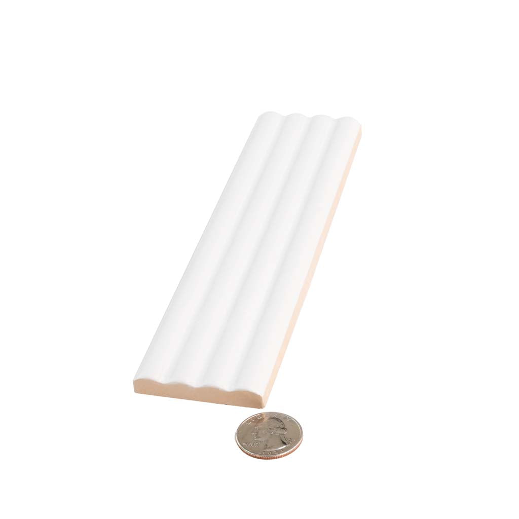 White 2 x 8 Matte Ceramic Subway Deco Tile