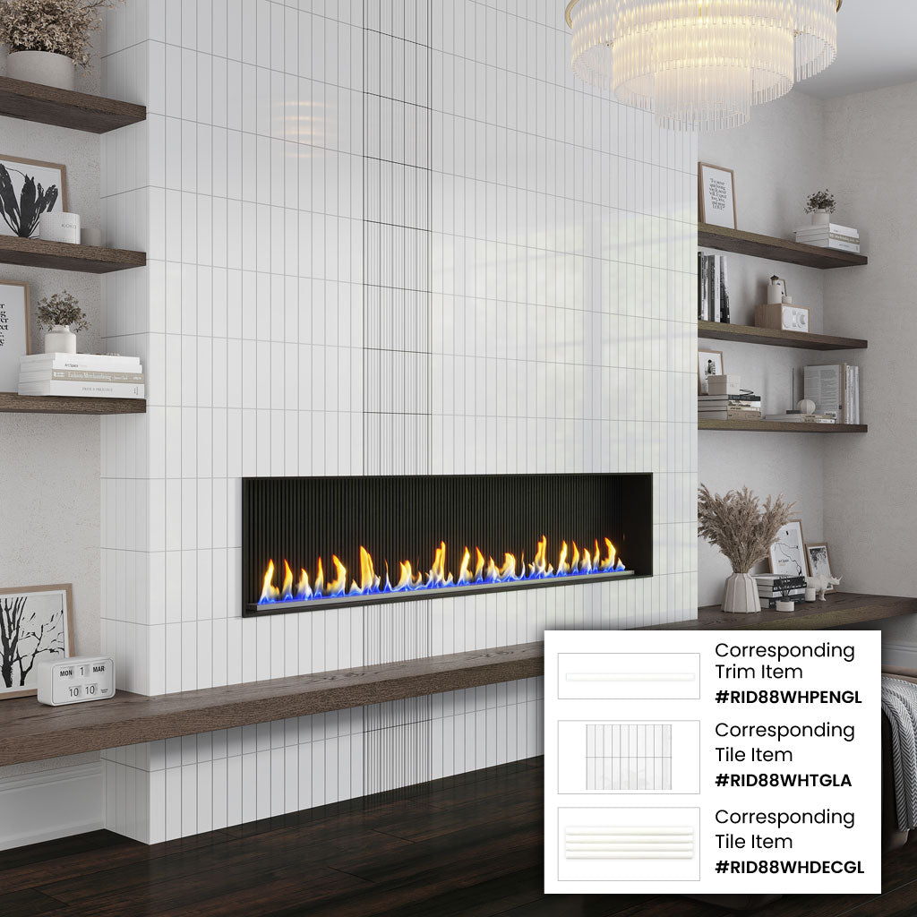 White 2 x 8 Glossy Ceramic Subway Tile