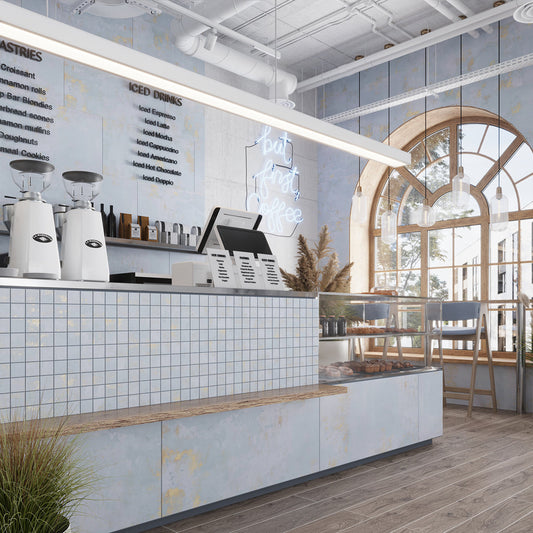 Light Blue 20 x 40 Natural Porcelain Large Tile - Sample