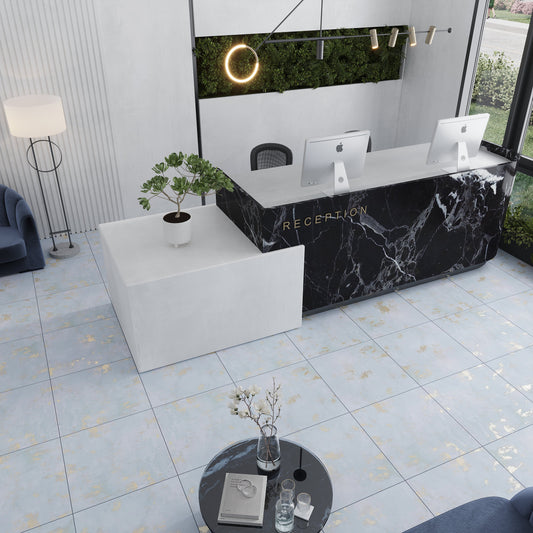 Light Blue 24 x 24 Natural Porcelain Large Tile - Sample