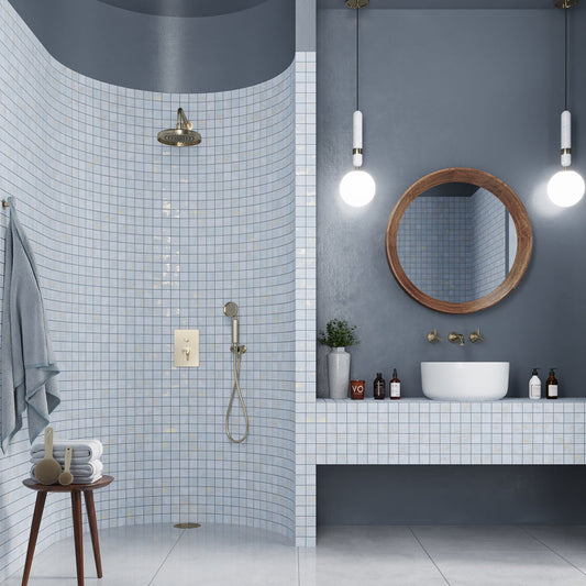 Light Blue 12 x 12 Natural Porcelain Mosaic Tile - Sample