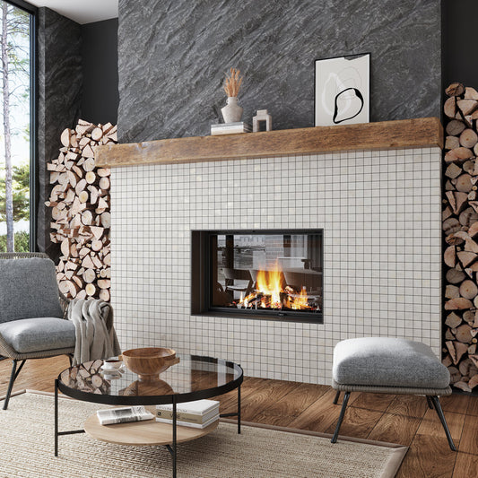 White Dove 12 x 12 Natural Porcelain Mosaic Tile - Sample