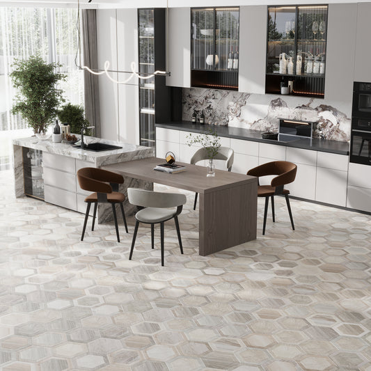 Light Brown 10 x 10 Matte Porcelain Hexagon Tile - Sample