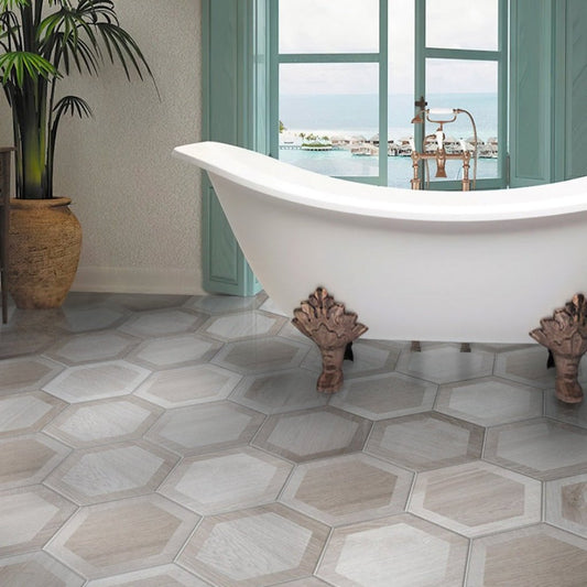 Mink Gray 10 x 10 Matte Porcelain Hexagon Tile