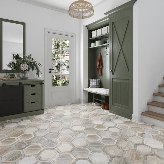 Beige 10 x 10 Matte Porcelain Hexagon Tile