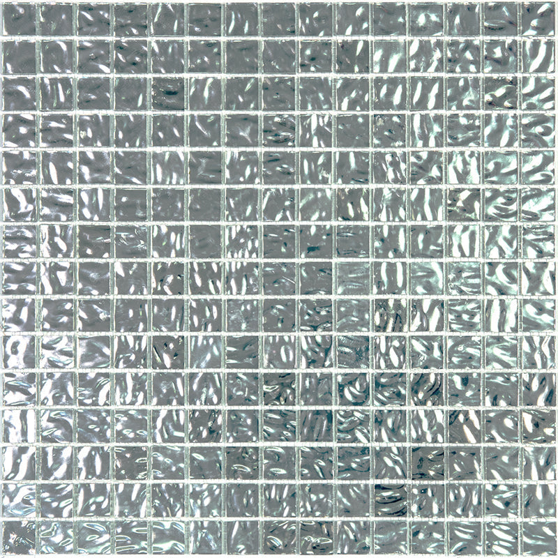 Shimmer Flint Silver 12 x 12 Glossy Glass Mosaic Tile