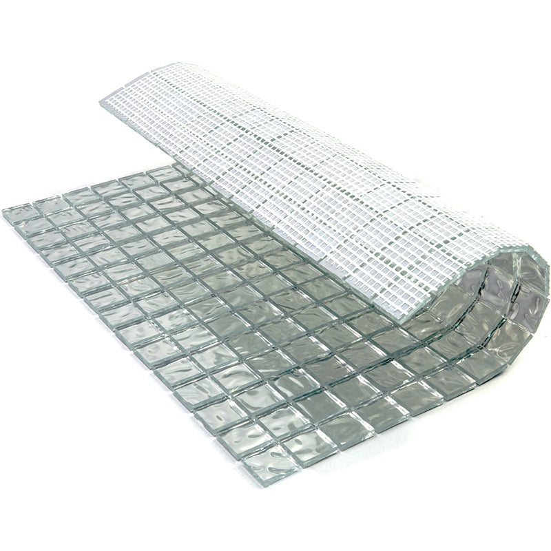 Shimmer Flint Silver 12 x 12 Glossy Glass Mosaic Tile