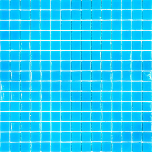 Pacific Blue 12 x 12 Glossy Glass Mosaic Tile - Sample