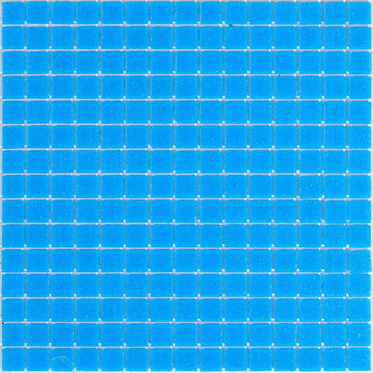 Dodger Blue 12 x 12 Glossy Glass Mosaic Tile