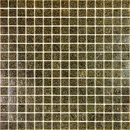 Peanut Brown 12 x 12 Glossy Glass Mosaic Tile - Sample