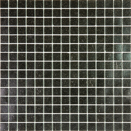 Dark Brown 12 x 12 Glossy Glass Mosaic Tile - Sample