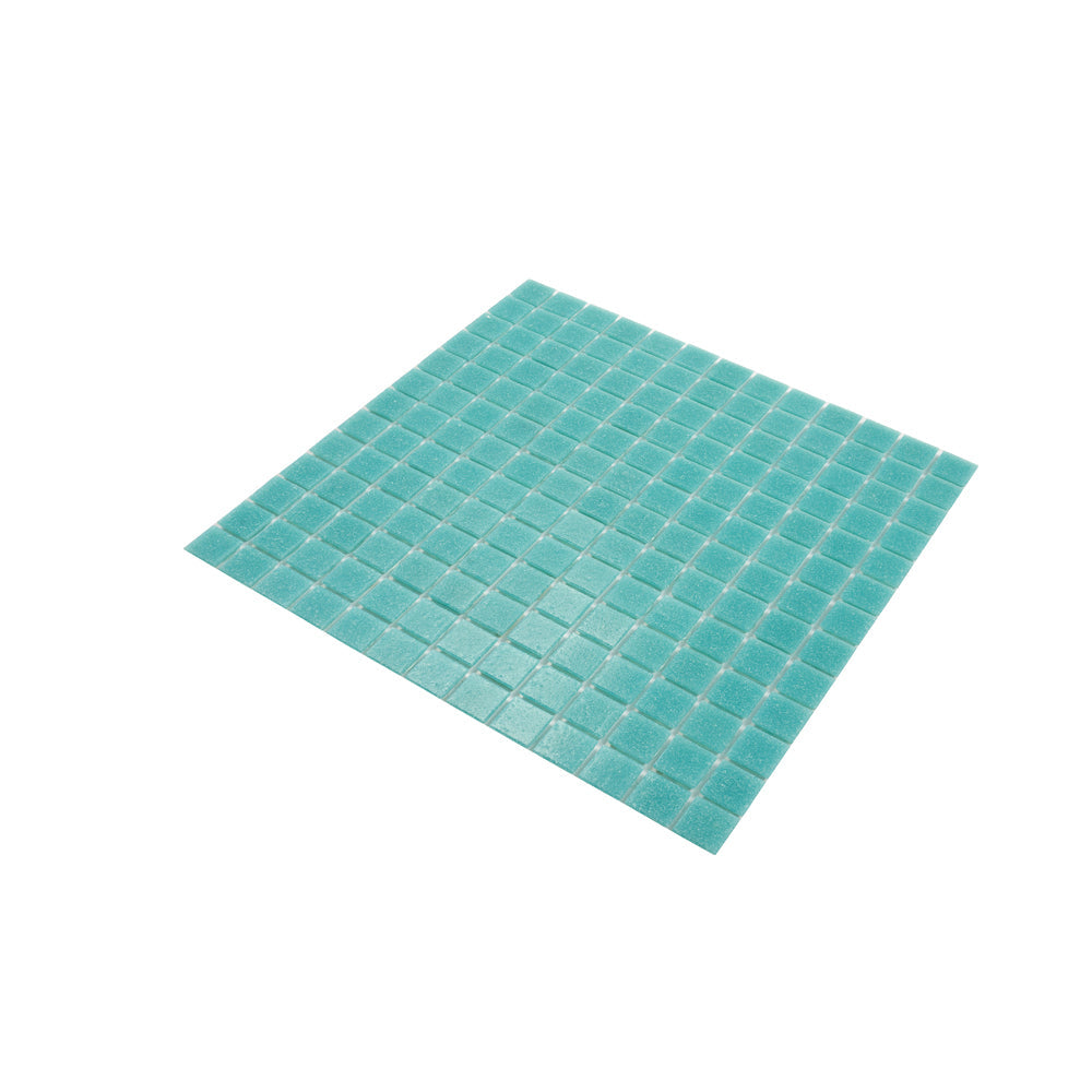 Neon Aqua Green 12 x 12 Glossy Glass Mosaic Tile