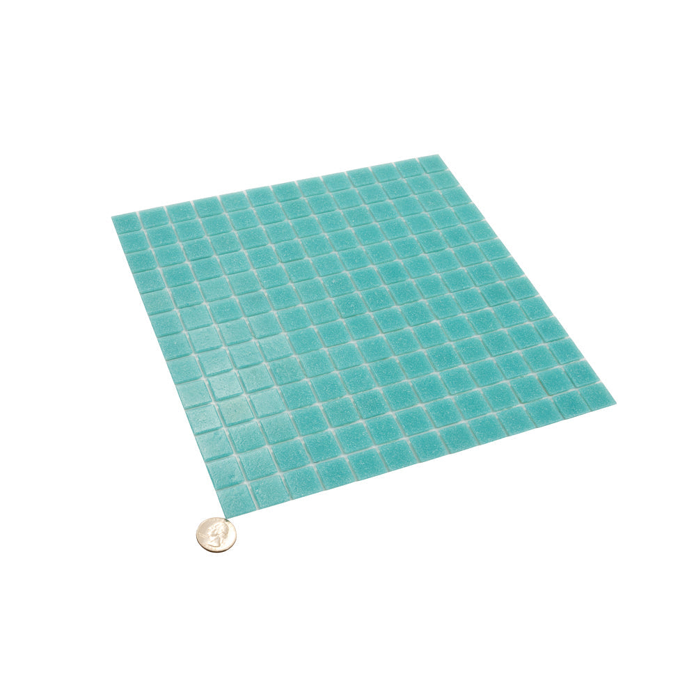 Neon Aqua Green 12 x 12 Glossy Glass Mosaic Tile