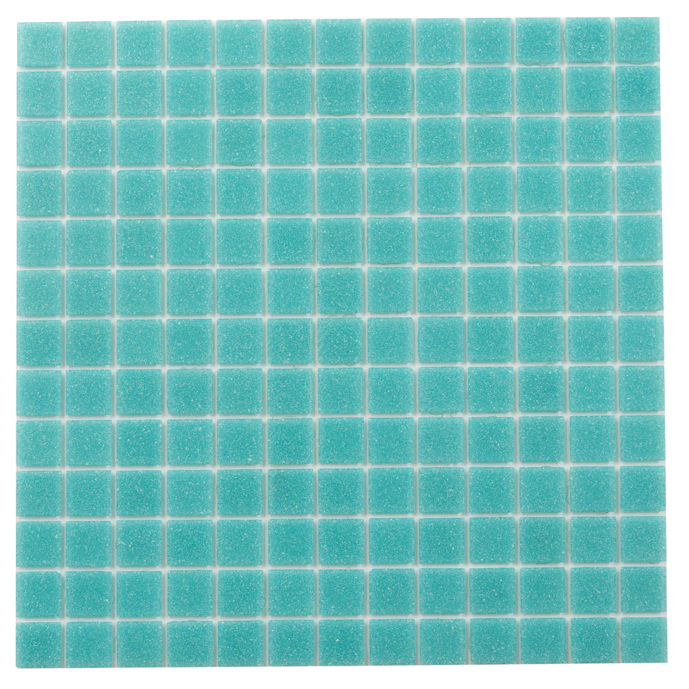 Neon Aqua Green 12 x 12 Glossy Glass Mosaic Tile