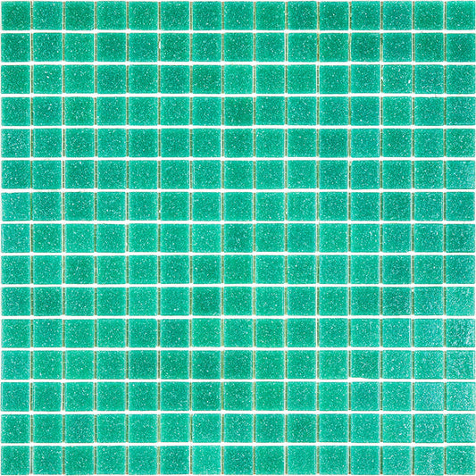 Jade Green 12 x 12 Glossy Glass Mosaic Tile - Sample