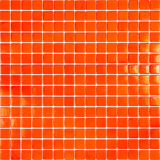Scarlet Red 12 x 12 Glossy Glass Mosaic Tile - Sample