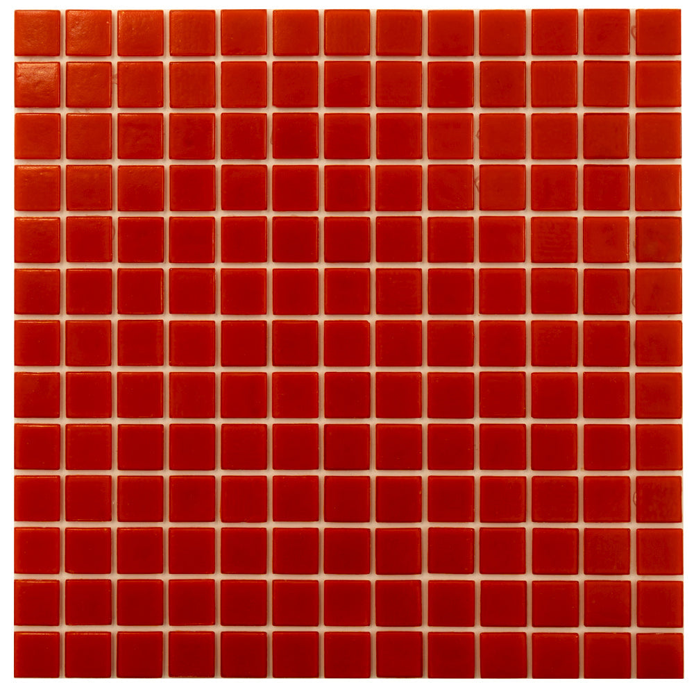 Candy Red 12 x 12 Glossy Glass Mosaic Tile