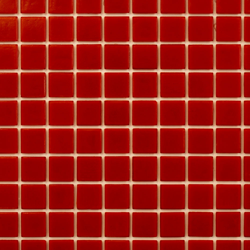 Candy Red 12 x 12 Glossy Glass Mosaic Tile