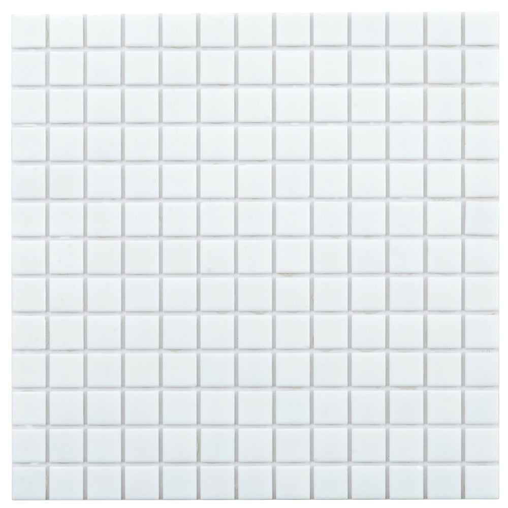 Rice White 12 x 12 Glossy Glass Mosaic Tile