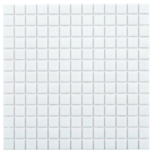Rice White 12 x 12 Glossy Glass Mosaic Tile - Sample
