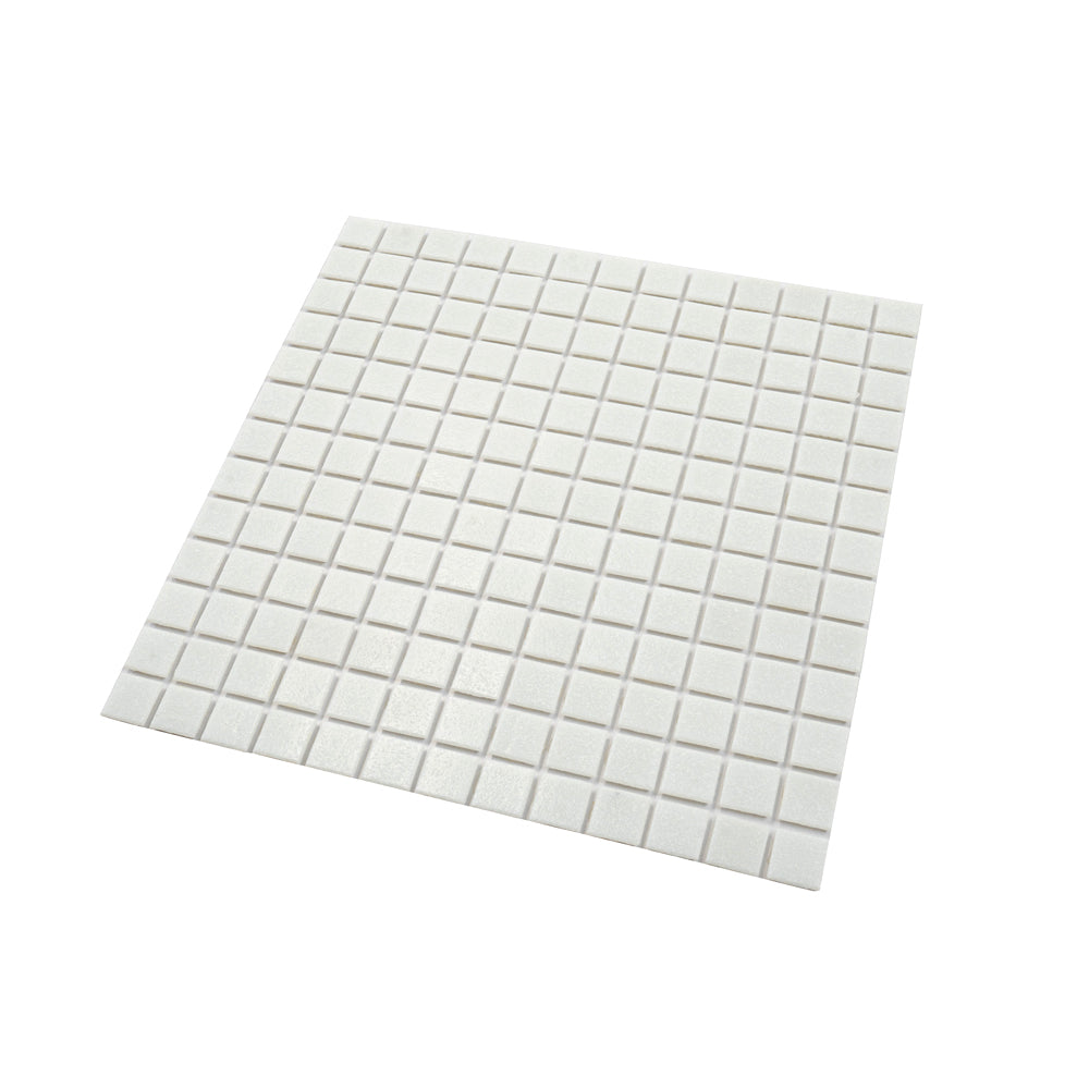 Cotton White 12 x 12 Glossy Glass Mosaic Tile