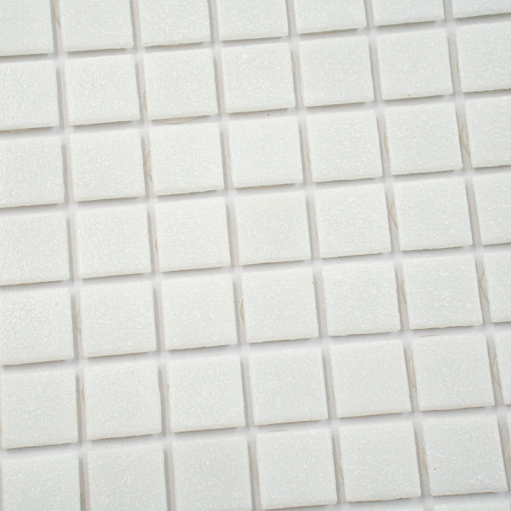 Cotton White 12 x 12 Glossy Glass Mosaic Tile