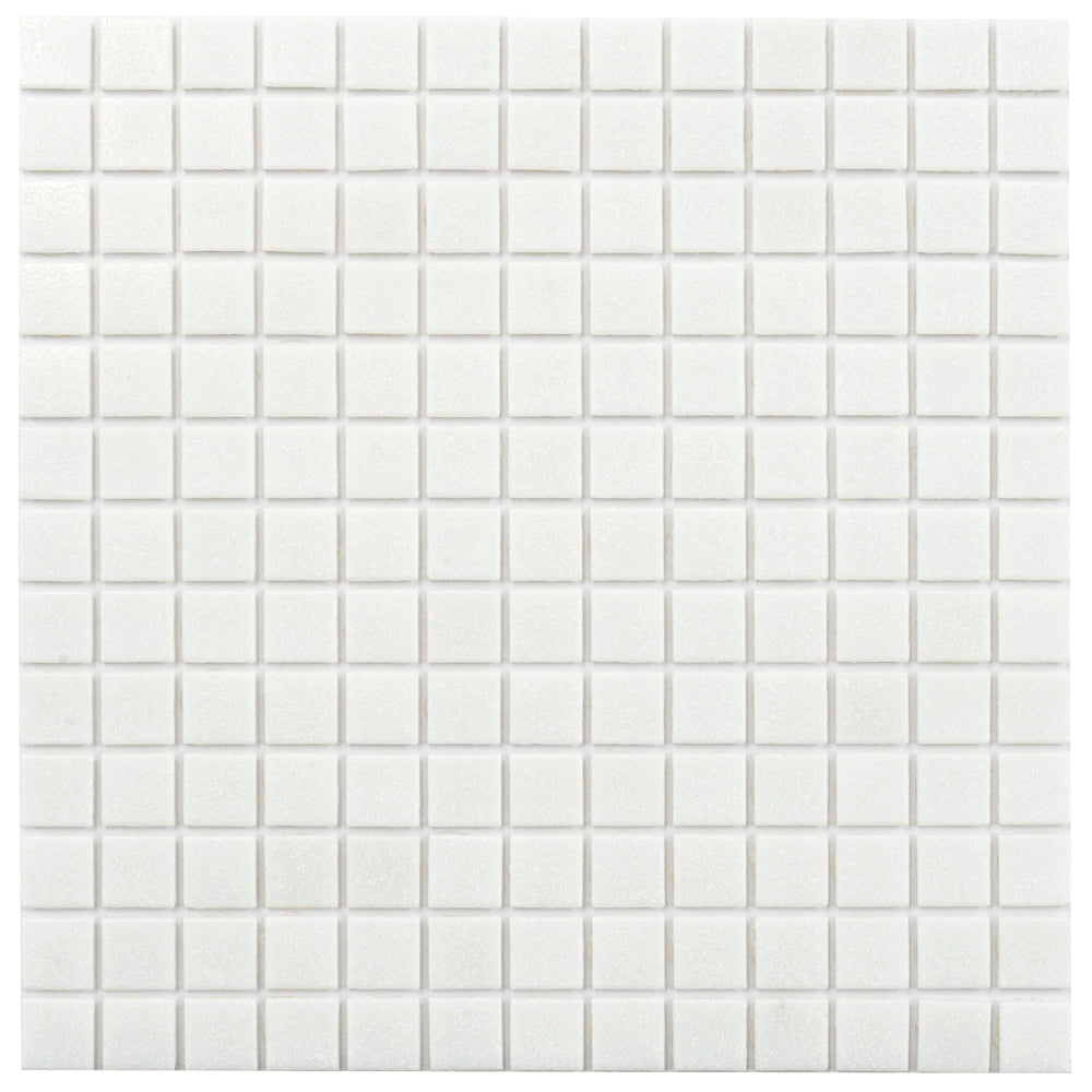 Cotton White 12 x 12 Glossy Glass Mosaic Tile