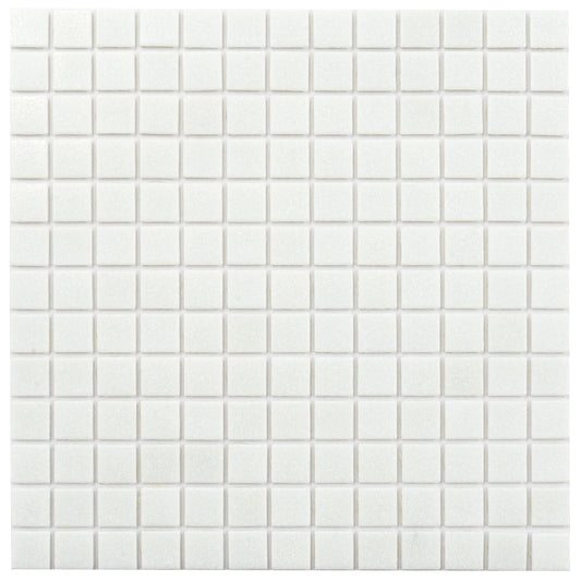 Cotton White 12 x 12 Glossy Glass Mosaic Tile